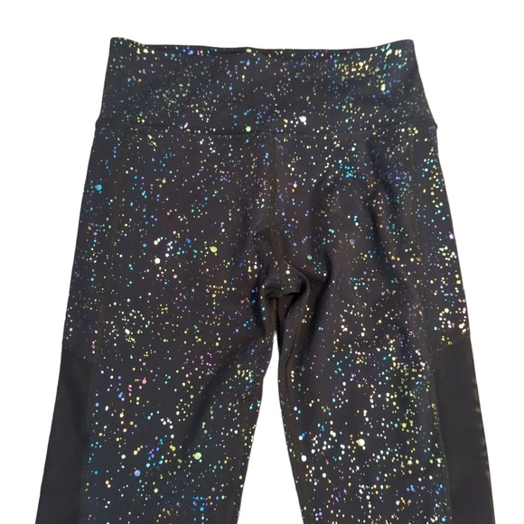 BEBE Black Metallic Splatter Sheer Mesh Performance Leggings Medium 6 8 NEW - Picture 8 of 13